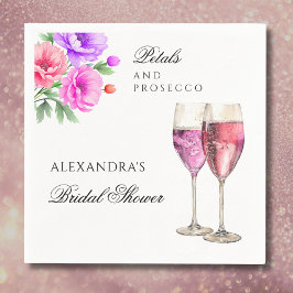 Rosa krysantemumkronblad och Prosecco bröllopsdusc Pappersservett