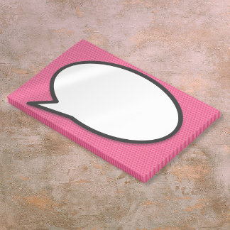 Rosa kul enkel seriepratbubbla post-it block
