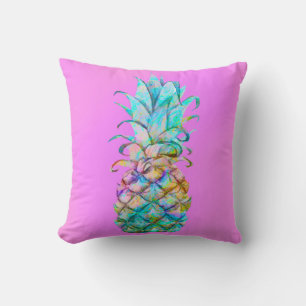 Rosa kul tropisk ananas färgexplosion kudde