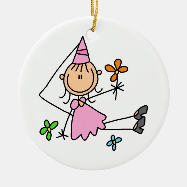 Rosa kunglig Princess Julgransprydnad Keramik (Framsidan)