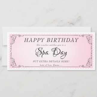 Rosa-kupongcertifikat för massage av anpassningsba inbjudningar