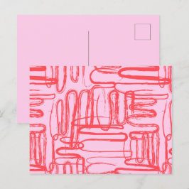 Rosa-kurva Vågigt Abstrakt modern Helg Vykort