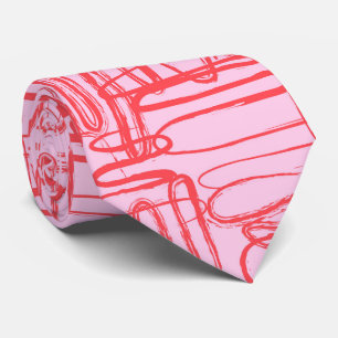 Rosa kurvig vågig abstrakt modern slips