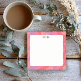 Rosa Kurvor ANPASSNINGSBAR Chic  Monogram Personli Post-it Block