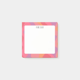 Rosa Kurvor ANPASSNINGSBAR Chic  Monogram Personli Post-it Block