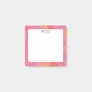 Rosa Kurvor ANPASSNINGSBAR Chic Monogram Personli Post-it Block