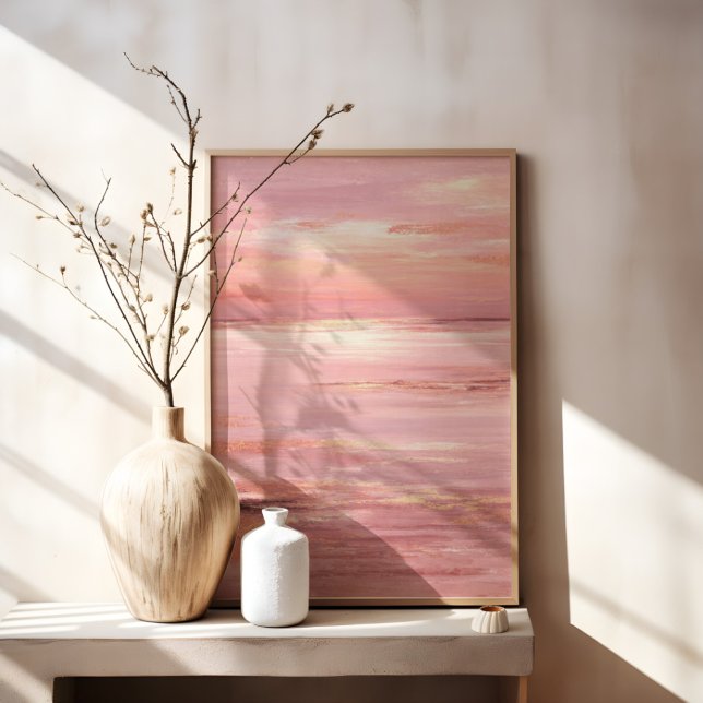 Rosa kustnatt abstrakt canvastryck (Skapare uppladdad)
