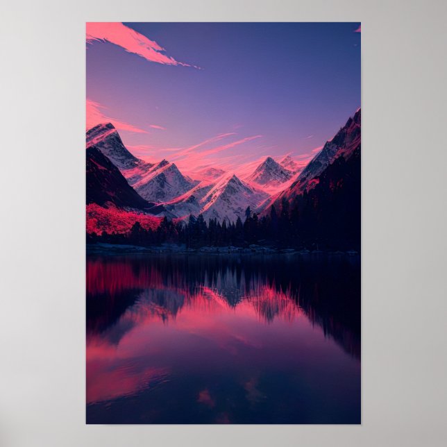 Rosa kväll vid Sjö Poster (Framsidan)