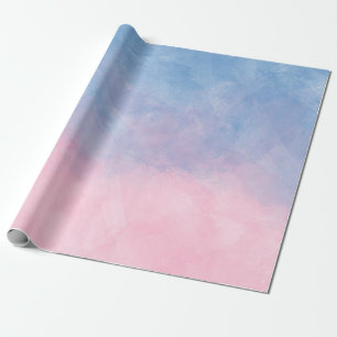 Rosa kvart- och Serenityvattenfärg som slår in Presentpapper