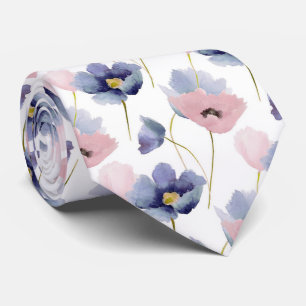 Rosa kvart- & Serenityblommönster Slips