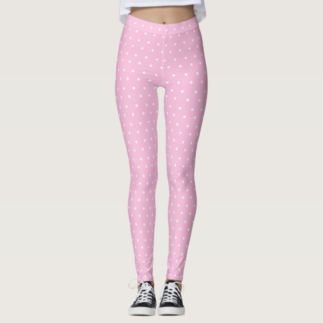 Rosa kvinna Polka pricker damasker Leggings (Framsida)