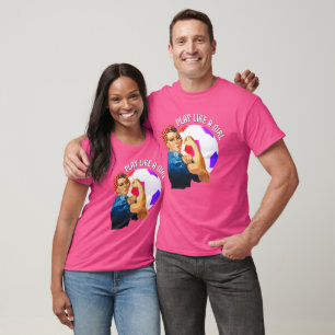 Rosa Kvinnofotboll SPELAR SOM EN GIRL T Shirt