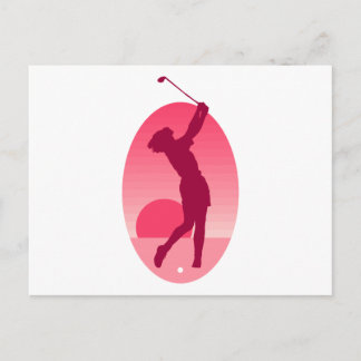 Rosa Kvinnors Golf Vykort
