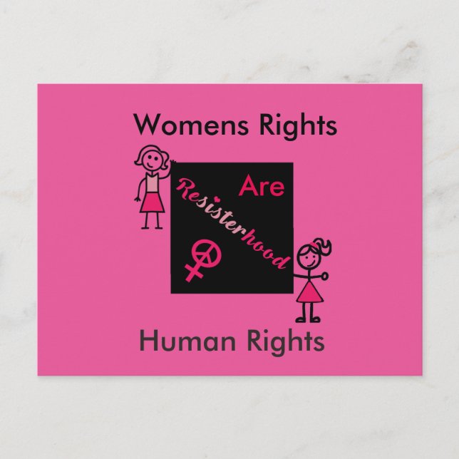 Rosa Kvinnors Höger är mänskliga Högers politiska  Vykort (Framsida)