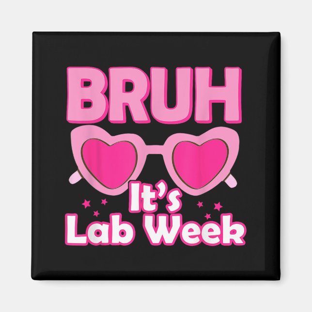 Rosa Lab Vecka 2024 Mediccal Lab Science Lab Tech  Magnet (Framsidan)