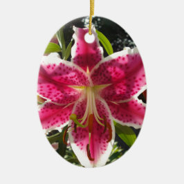 Rosa Läckar rosa tropiska blommor rosa blommigt Julgransprydnad Keramik