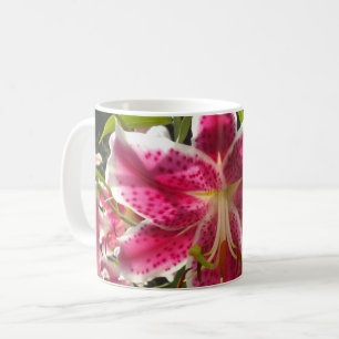 Rosa Läckar rosa tropiska blommor rosa blommigt Kaffemugg