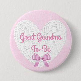 Rosa Lacy Underbar Grandma to be Baby Shower Butto Knapp