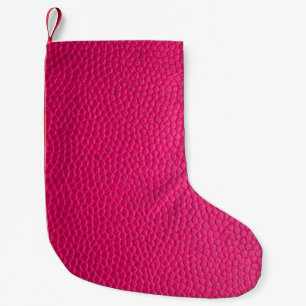 Rosa läder, läder, struktur liten julstrumpa