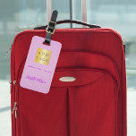Rosa Läderföretag logotyp namn Bagagebricka<br><div class="desc">Rosa faux-läder skrivs ut som bakgrund. Anpassa och lägg till logotyp,  namn och kontaktuppgifter för ditt företag.</div>