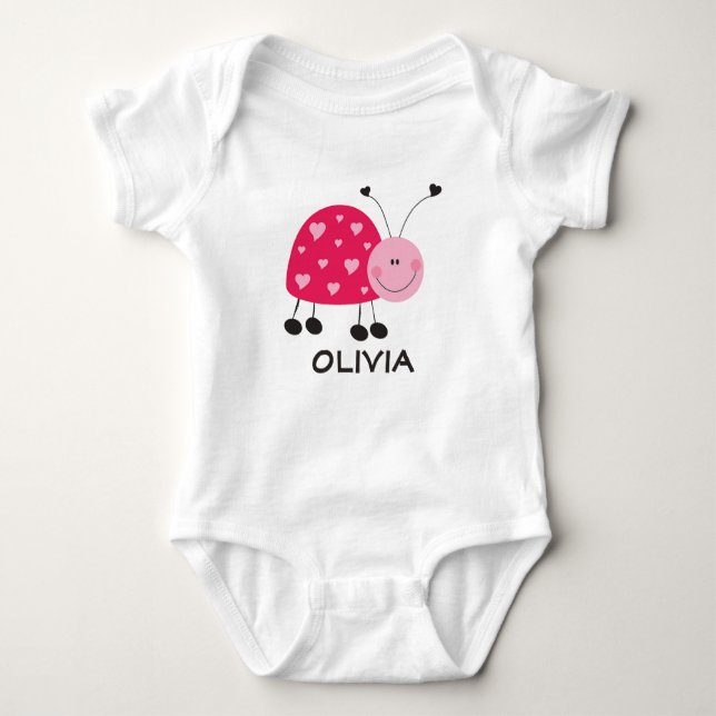 Rosa Ladybug Bodykostym T Shirt (Framsida)