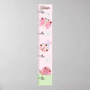 Rosa Ladybug & Butterfly Growth Chart Poster