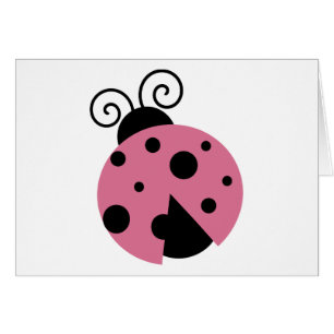 Rosa Ladybug Hälsningskort
