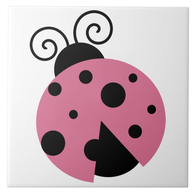 Rosa Ladybug Kakelplatta (Framsidan)
