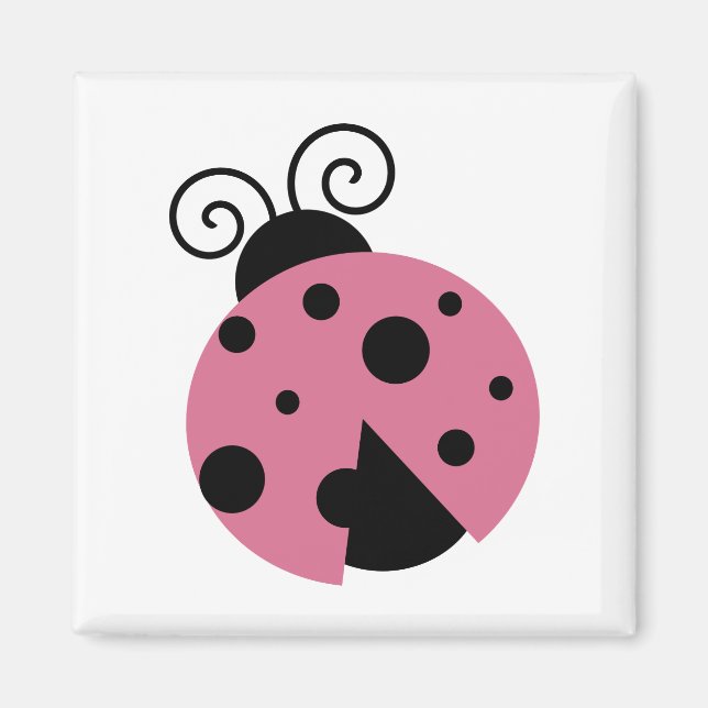 Rosa Ladybug Magnet (Framsidan)