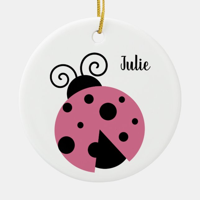Rosa Ladybug Ornament Round (Framsidan)