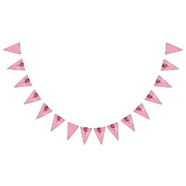 Rosa Ladybug Polka Dot Birthday Banner Vimplar