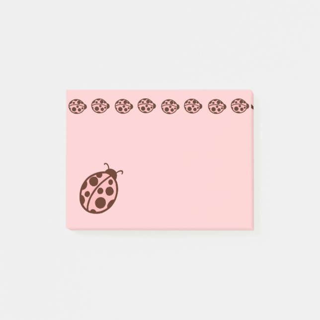 Rosa Ladybug Post it Notes Gift Post-it Block (Framsida)