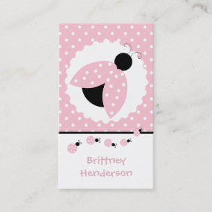 Rosa Ladybugs Girly Play-datumkort