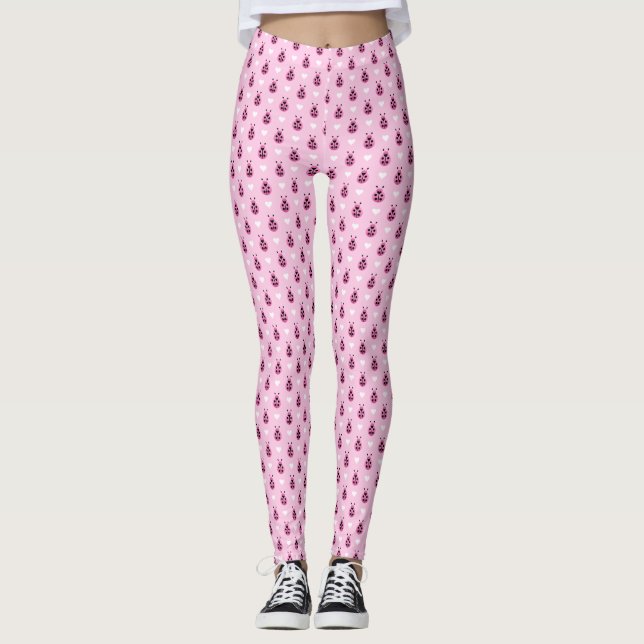 Rosa Ladybugs Leggings (Framsida)