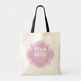Rosa lagbrudtote bags för bröllopsfest tygkasse