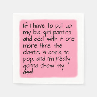 Rosa Lägg på Big Girl Panties Ord som säger Party Pappersservett