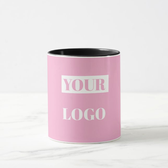 Rosa - lägg till din logotyp  mugg (Center)