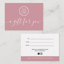 Rosa Lägg till Logotypens minimalistiska presentat Anteckningskort