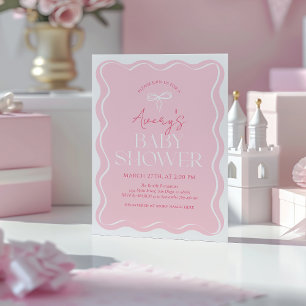  Rosa - lägsta moderna kupor Flicka Inbjudningar
