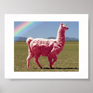 Rosa Lama-Unicorn Poster
