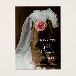 Rosa Land Ro CowboyBoots Bröllopsförmånliga Märkre Visitkort