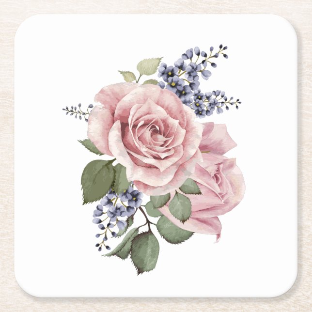 Rosa Land Ro Underlägg Papper Kvadrat (Framsidan)