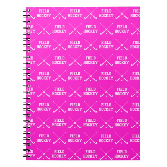 Rosa landhockeyanteckningsbok anteckningsbok (Framsidan)