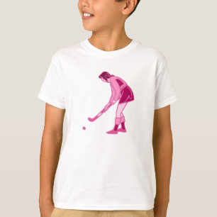 Rosa landhockeyflicka t shirt
