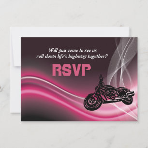 Rosa landsvägscyklist bröllop RSVP-svarskort Inbjudningar