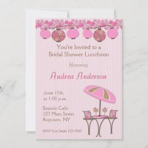 Rosa Lantern Luncheon Shower-inbjudan Inbjudningar