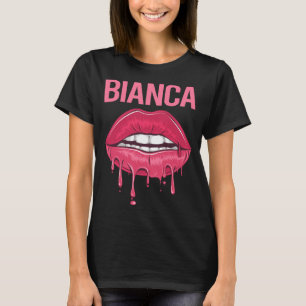 Rosa Läppar - Bianca Namn T Shirt