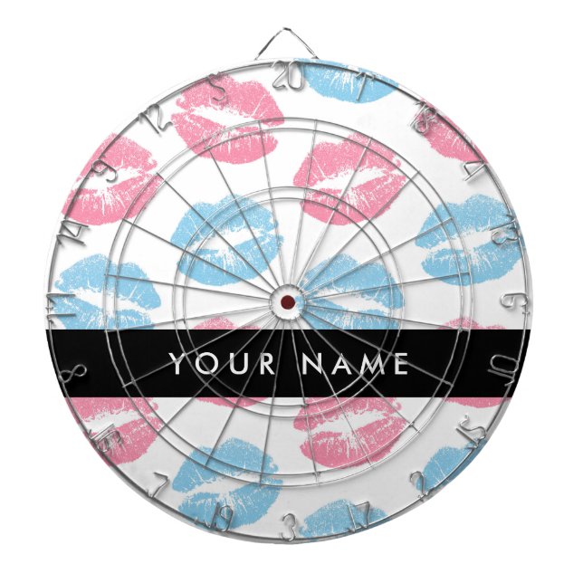 Rosa Läppar, Blue Läppar, Kiss, Ditt namn, Anpassa Darttavla (Framsidan)