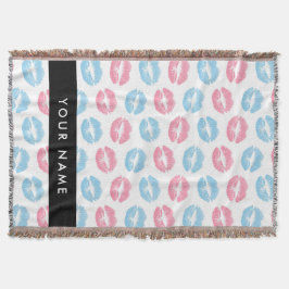 Rosa Läppar, Blue Läppar, Kiss, Ditt namn, Anpassa Filt