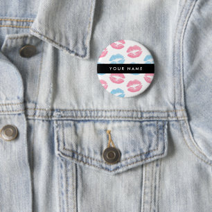 Rosa Läppar, Blue Läppar, Kiss, Ditt namn, Anpassa Knapp